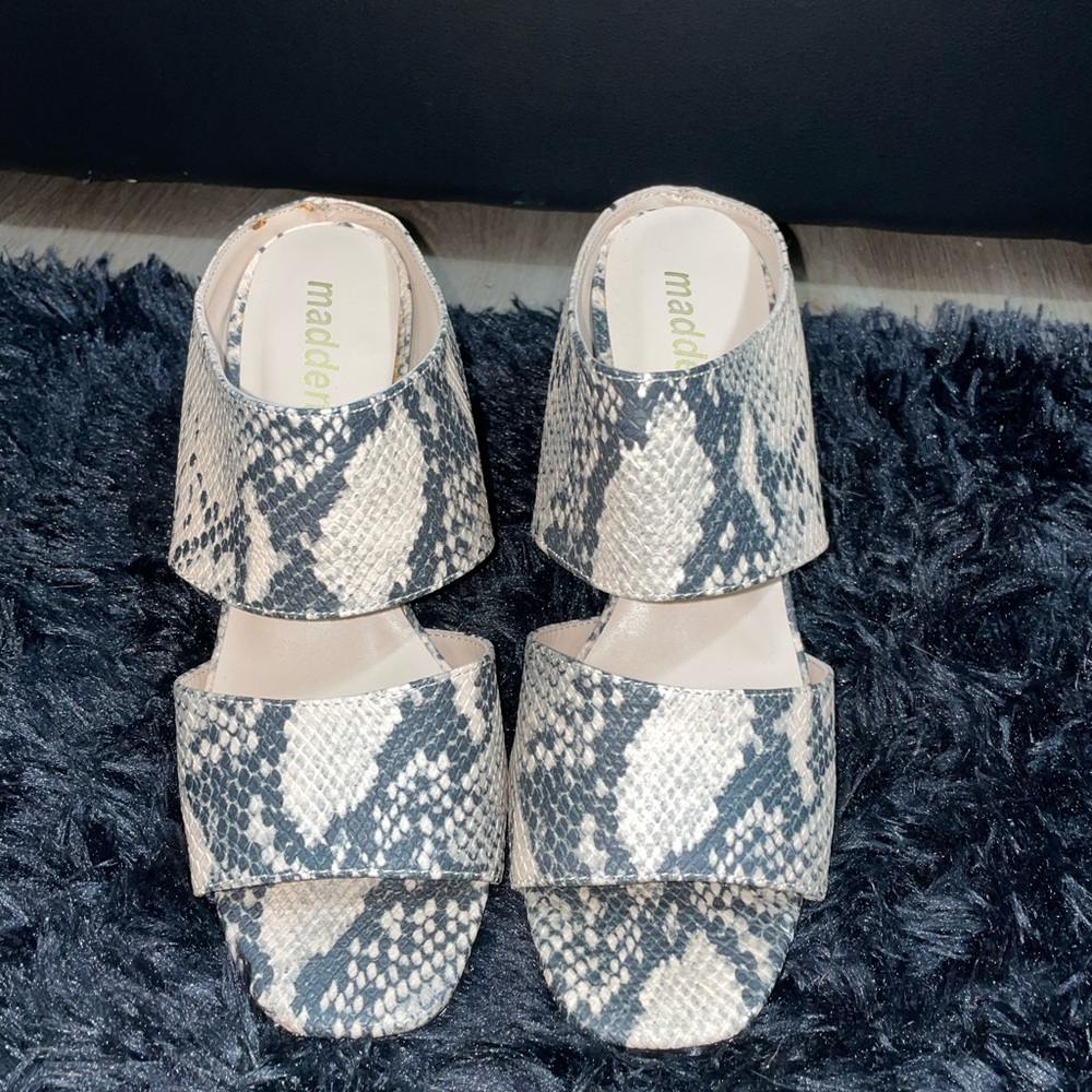 Madden Collinns snakeskin heels